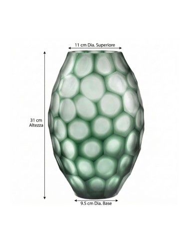 ONLYLUX Grüne Blasenglas-Geodenvase OL03167