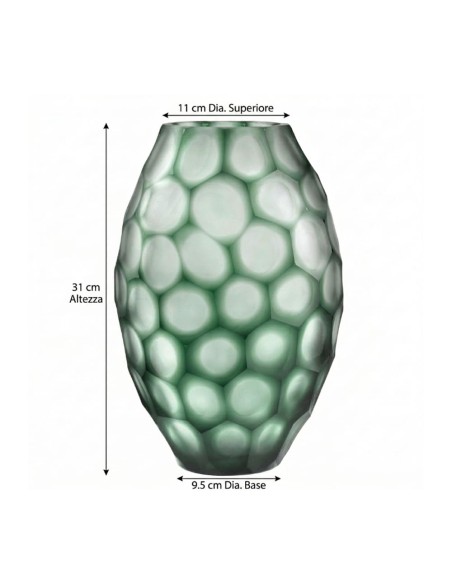 ONLYLUX Green Bubble Glass Geode Vase OL03167
