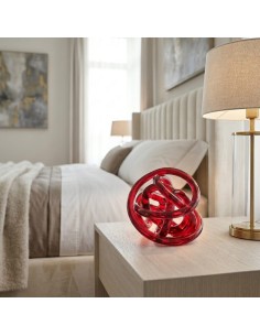 Handcrafted Red Love Knot Glass Sculpture OL02080 2