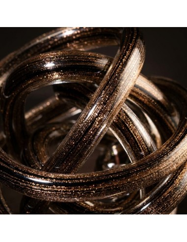 Black Glitter Love Knot Glass Sculpture,...
