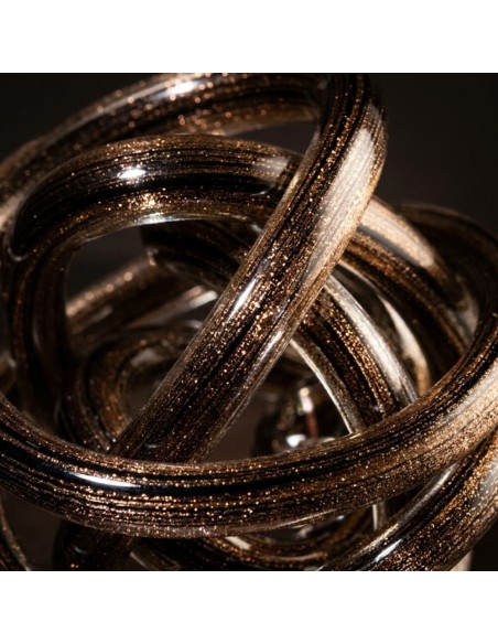  Scultura Artistica Il Nodo dell’Amore Nero Glitter in Vetro Lavorata a Mano  OL02085 ONLYLUX