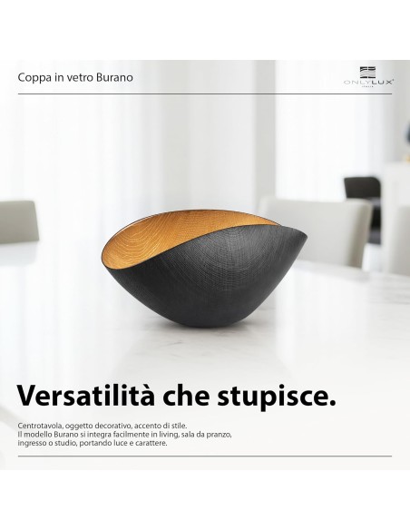 Burano Schwarz und Gold Tasse Tischdekoration OL02303 ONLYLUX