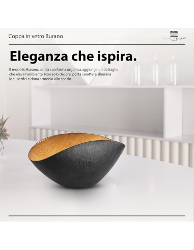 Burano Schwarz und Gold Tasse Tischdekoration...