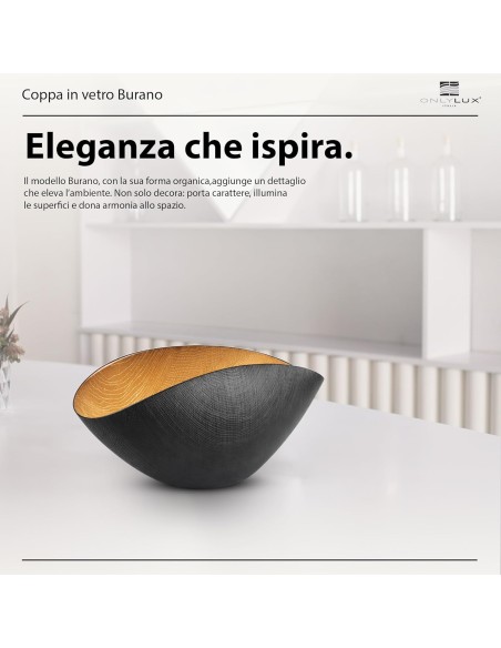 Burano Schwarz und Gold Tasse Tischdekoration OL02303 ONLYLUX