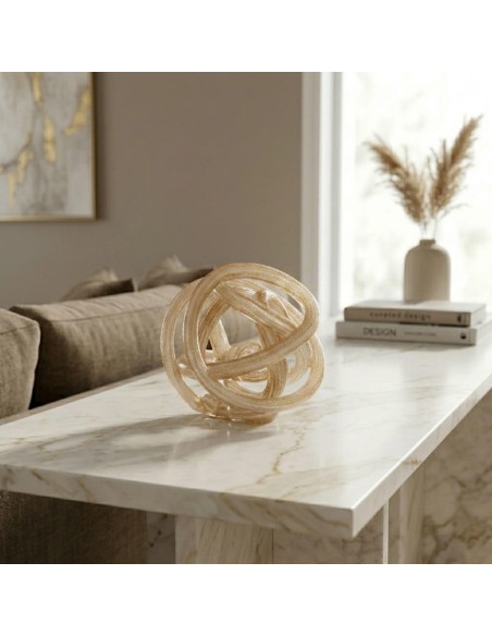  Scultura Artistica Il Nodo dell’Amore Bianco Glitter in Vetro Lavorata a Mano OL02084 ONLYLUX
