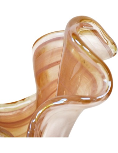 Vaso Due Petali in Vetro di Murano Cipria Miele