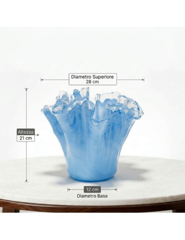Blue Oak Murano Glass Vase