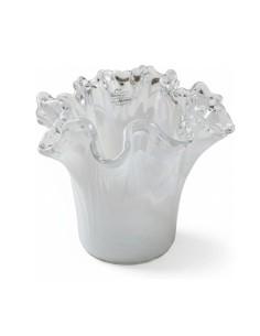 Quercia Vaso in Vetro di Murano Bianco