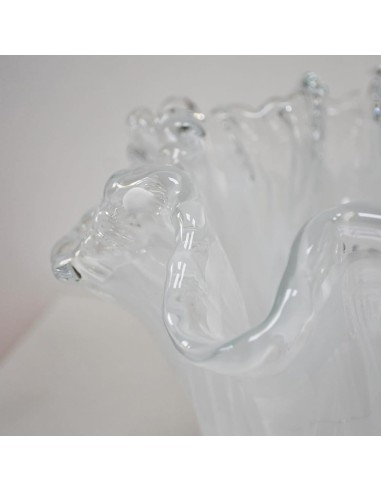 Quercia Vaso in Vetro di Murano Bianco