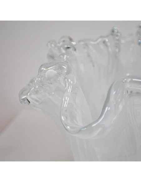 Quercia Vaso in Vetro di Murano Bianco