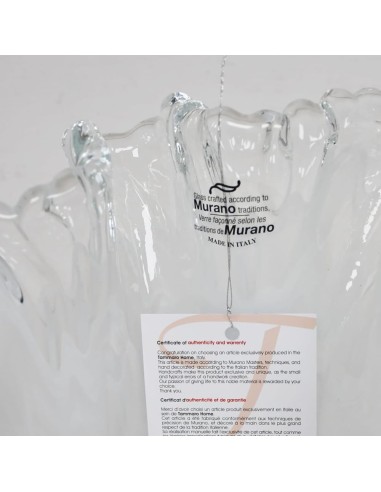 Quercia Vaso in Vetro di Murano Bianco