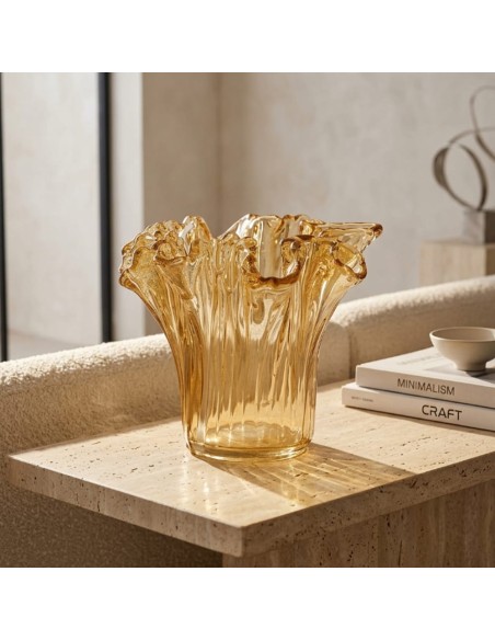 Honey Oak Murano Glass Vase