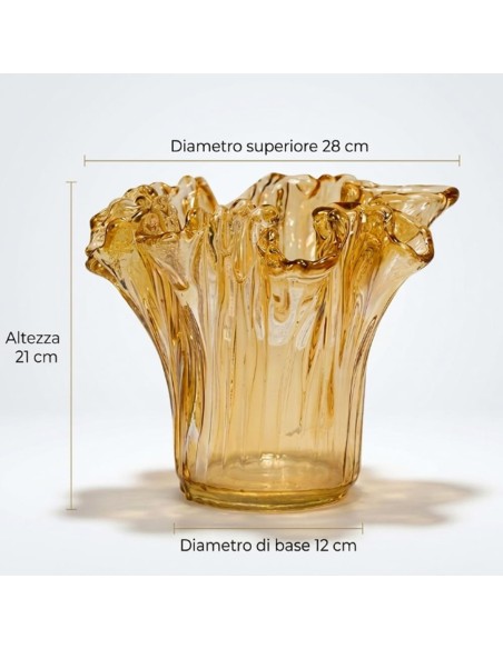 Honey Oak Murano Glass Vase