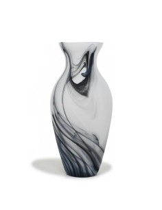 Vaso Anfora in Vetro di Murano Bianco Satinato con...
