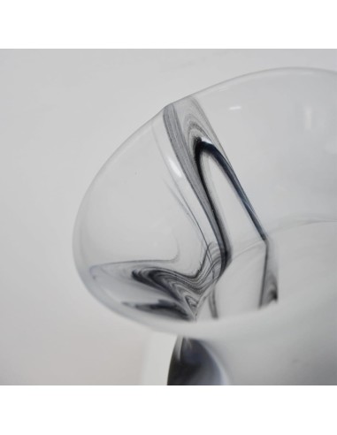 Murano Glas Vase Amphora Satinweiß mit...