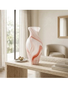 Vaso Anfora in Vetro di Murano Bianco Satinato con... 2