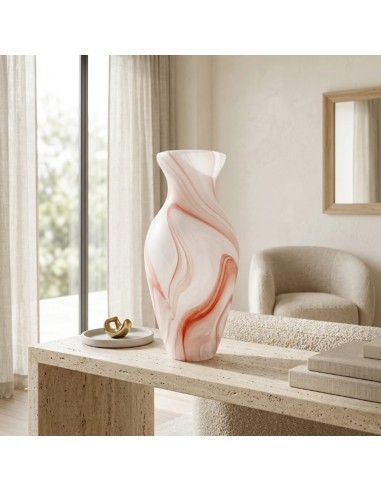 Vaso Anfora in Vetro di Murano Bianco Satinato...