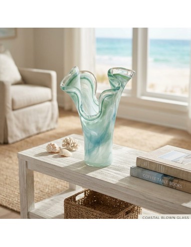 Zweiblättrige Vase aus Frühlingsgrünem Muranoglas