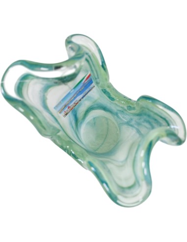 Zweiblättrige Vase aus Frühlingsgrünem Muranoglas