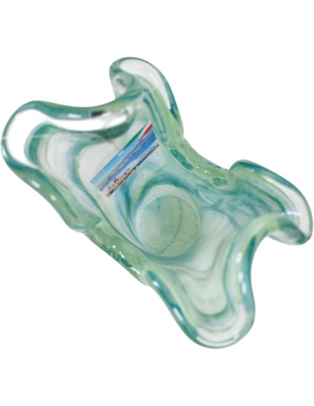 Vaso Due Petali in Vetro di Murano Verde Primavera 