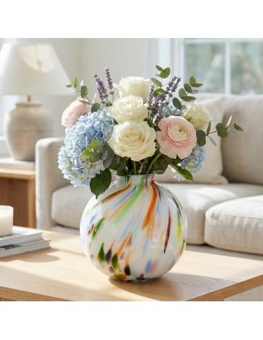 Murano Glass Vase Harlequin Sphere