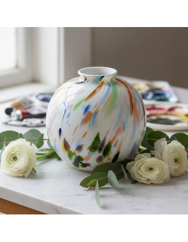 Murano Glass Vase Harlequin Sphere