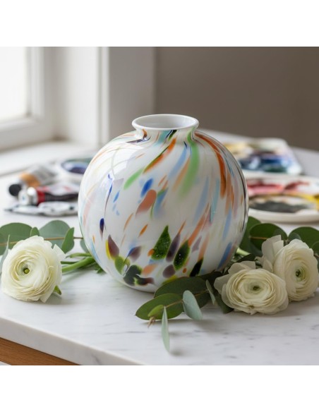 Murano Glass Vase Harlequin Sphere