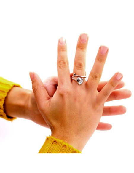 Anello Freccia nel Cuore in Argento 