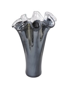 Murano Glass Vase Black Handkerchief