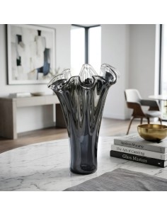 Vaso in Vetro di Murano Fazzoletto Nero 2