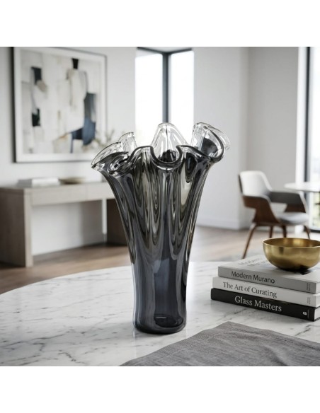 Schwarzes Glasvasen-Taschentuchmodell der Marke Tammaro Home