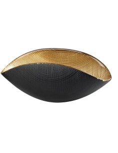 Centrotavola Burano Nero Materico Interno Oro OL02304...