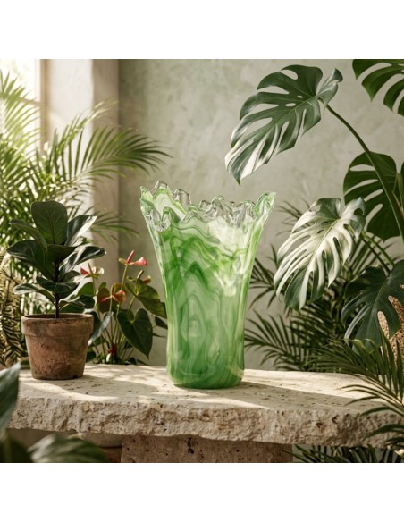Murano Glass Milord Green Vase 