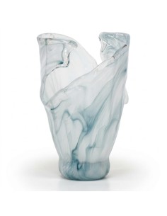 Murano Glas Vase Blaue Welle 