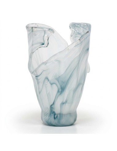 Murano Glas Vase Blaue Welle 