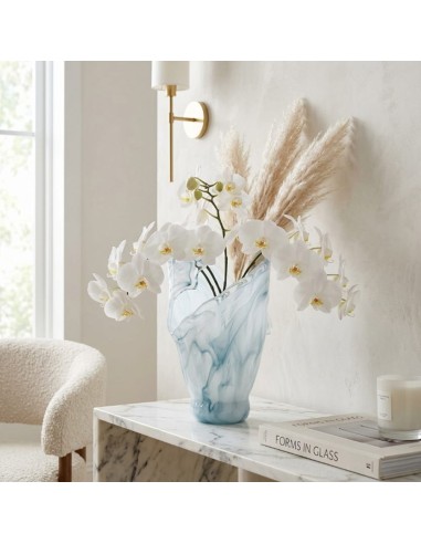 Murano Glas Vase Blaue Welle 