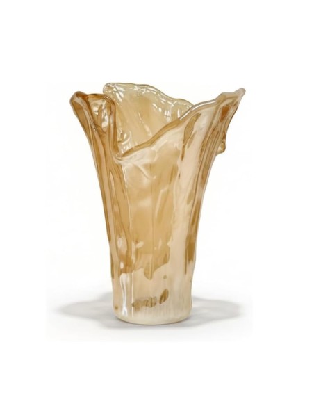 Murano Glas Vase Honig Wirbel