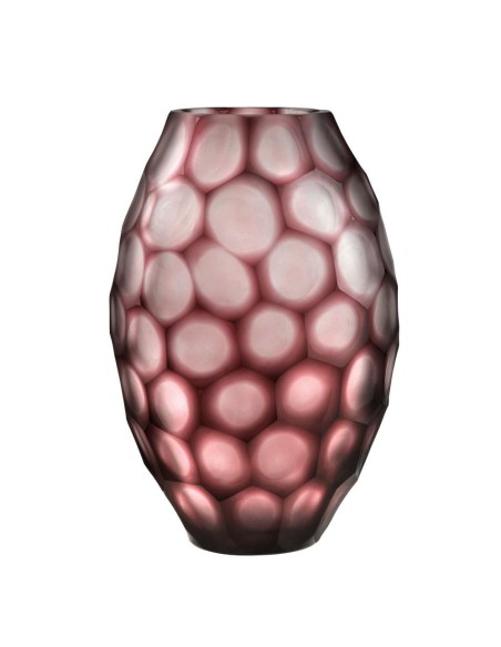 ONLYLUX Rote Blasenglas-Geodenvase OL03166