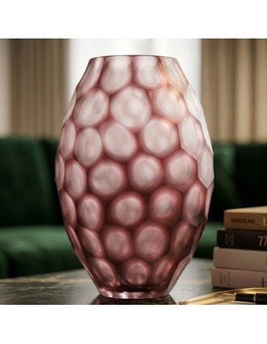 Vaso Geode in Vetro a Bolle Rosso OL03166 ONLYLUX