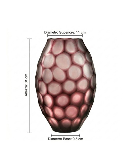 ONLYLUX Red Bubble Glass Geode Vase OL03166