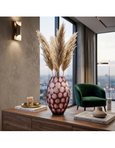 Vaso Geode in Vetro a Bolle Rosso OL03166 ONLYLUX