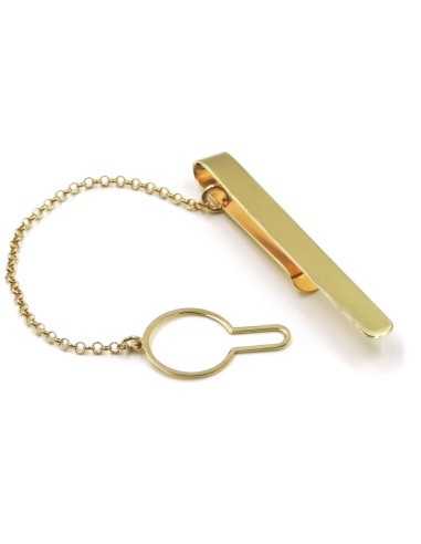 Fermacravatta in Argento 925 Placcato Oro con...