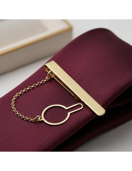 Gold Plated Sterling Silver Tie Clip with Engraved Initials