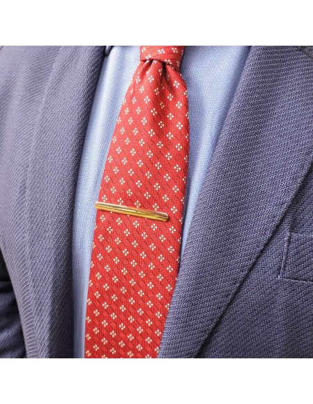 Gold Plated Sterling Silver Tie Clip with Engraved Initials