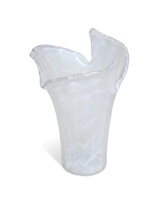 White Murano Glass Vase Whirlpool 