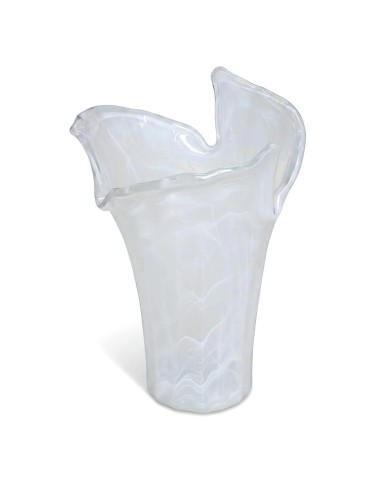 White Murano Glass Vase Whirlpool 