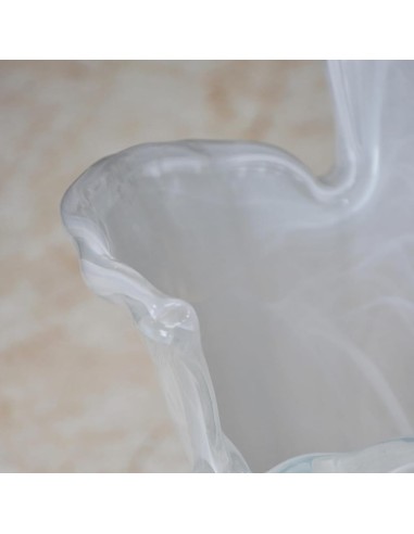 White Murano Glass Vase Whirlpool 