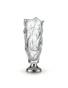 Flamenco Crystal Vase with Round Silver Base