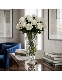 Flamenco Crystal Vase with Round Silver Base 2