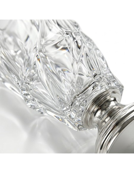 Flamenco Crystal Vase with Round Silver Base